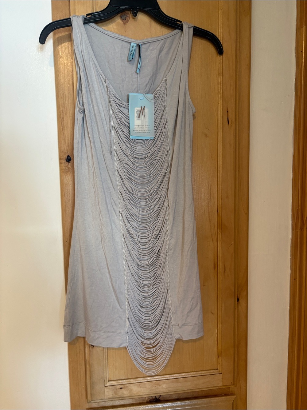 Guess by Marciano Light Gray Fringe Swim Cover-Up